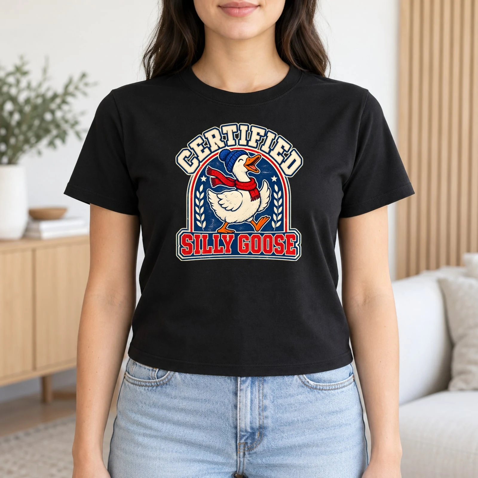 Certified Silly Goose Vintage Varsity Funny Goose DTF Transfer