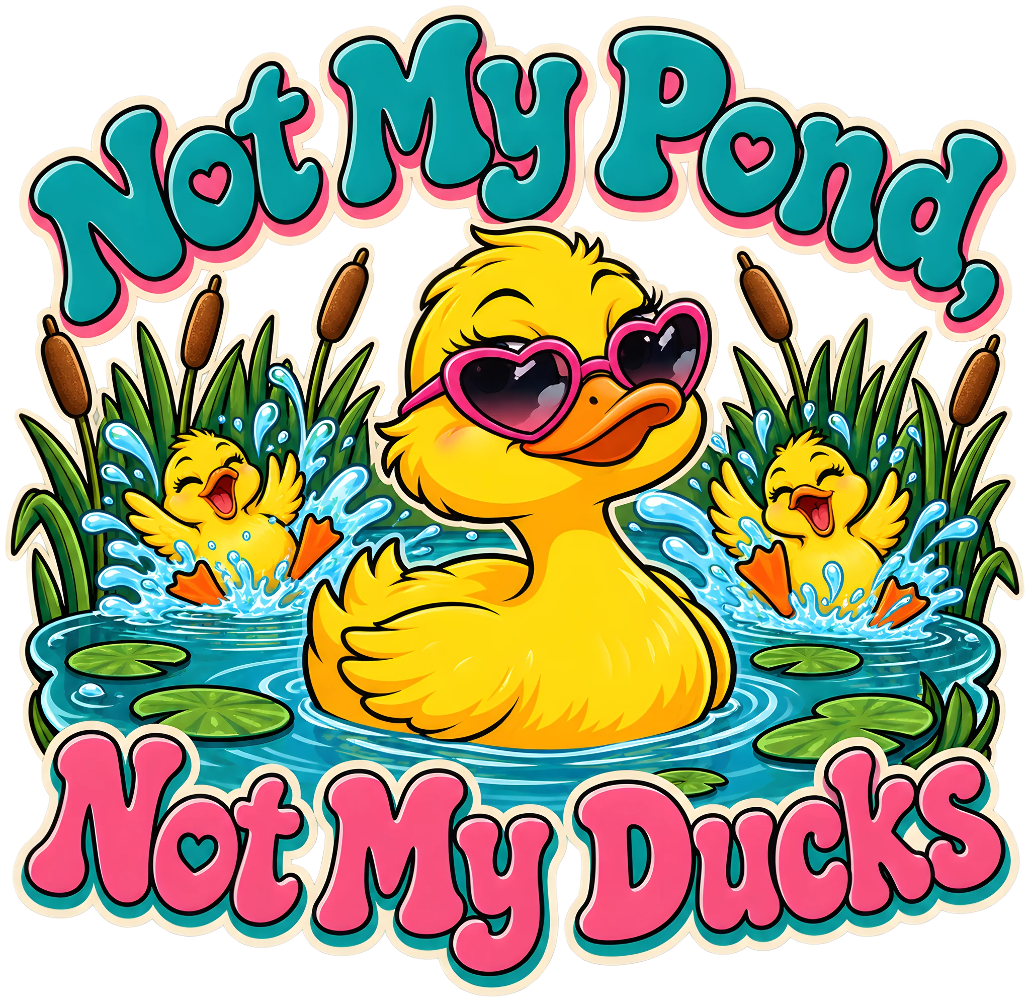Not My Pond Not My Ducks Funny Sassy Duck DTF Transfer