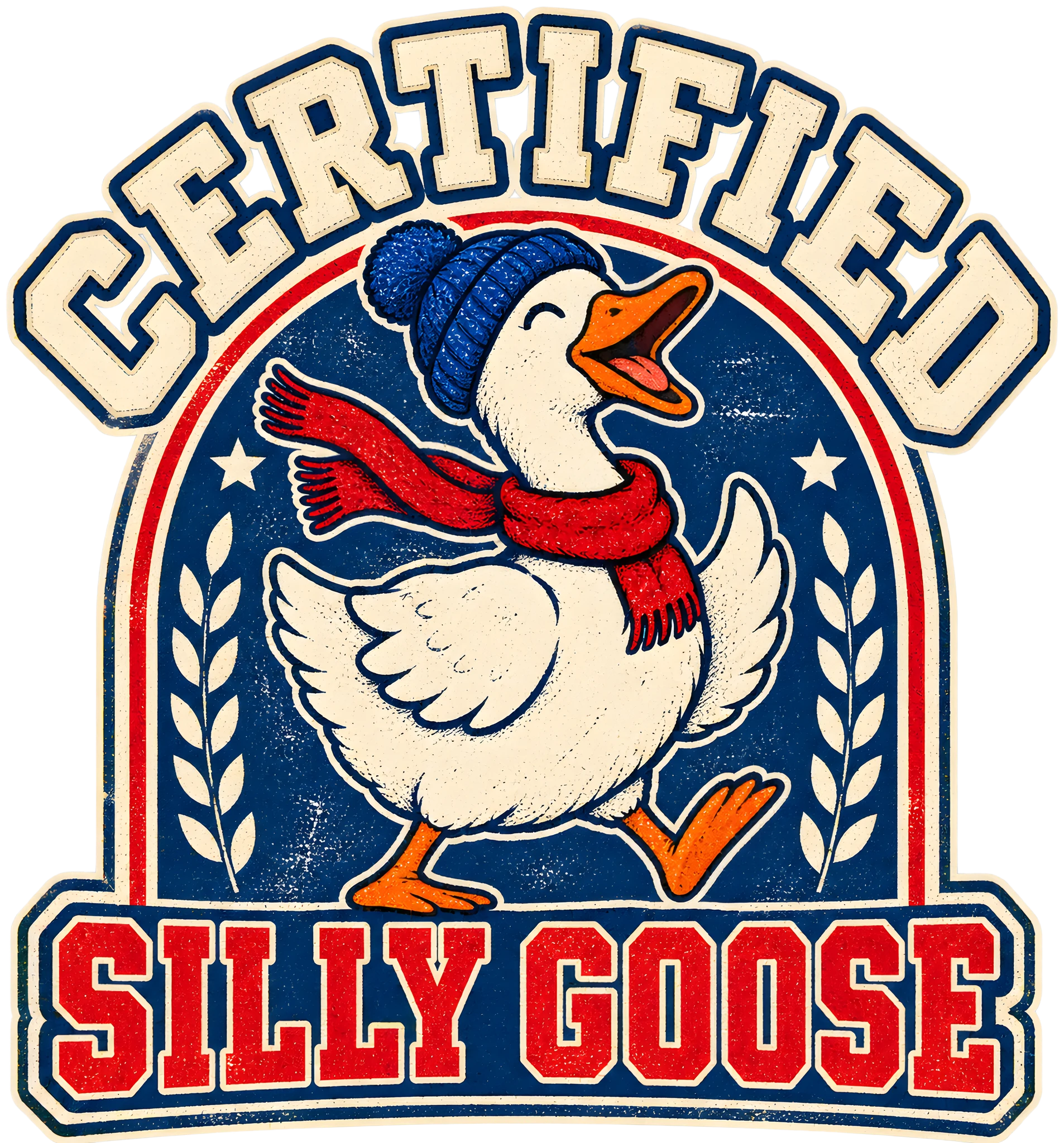 Certified Silly Goose Vintage Varsity Funny Goose DTF Transfer